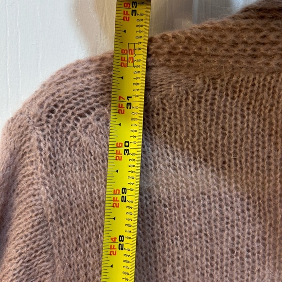 A Ida Open Wool Mohair Cardigan Sweater Size M Mauve Pink Cozy Cottage Bohemian - Picture 6 of 9